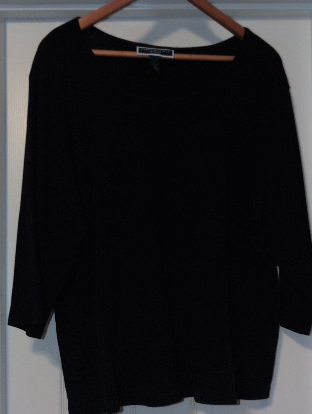 Karen Scott Black Scoop Neck Knit Pullover